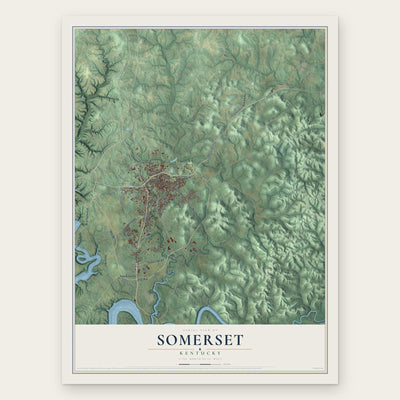 Somerset, Kentucky map print, the full design
