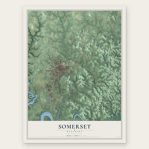 Somerset, Kentucky map print, the full design