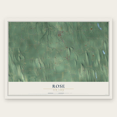 Rose, New York map print, the full design