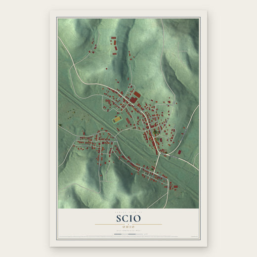 Scio, Ohio map print, the full design