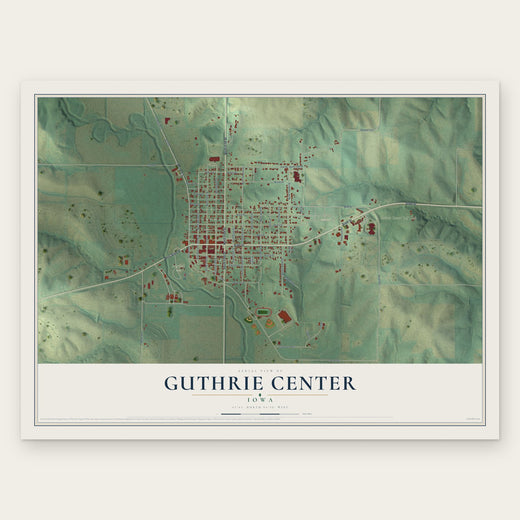 Guthrie Center, Iowa map print, the full design