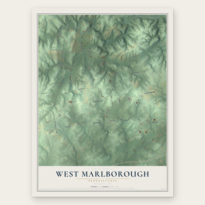 West Marlborough, Pennsylvania map print, the full design