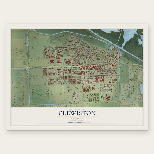 Clewiston, Florida map print, the full design