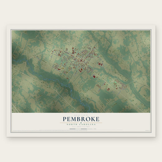 Pembroke, North Carolina map print, the full design