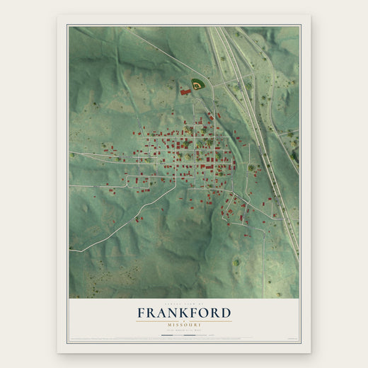 Frankford, Missouri map print, the full design