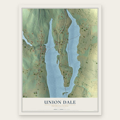 Union Dale, Pennsylvania map print, the full design