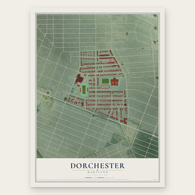 Dorchester, Maryland map print, the full design