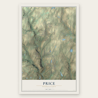 Price, Pennsylvania map print, the full design
