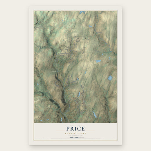 Price, Pennsylvania map print, the full design
