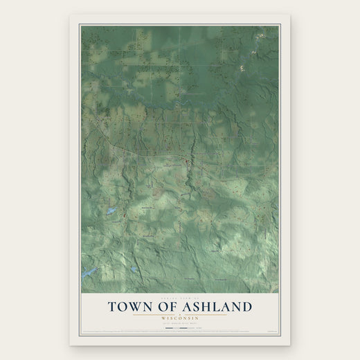 Town of Ashland, Wisconsin map print, the full design