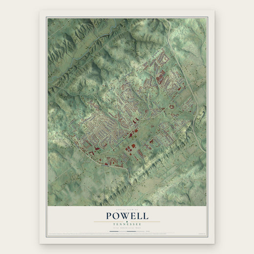Powell, Tennessee map print, the full design