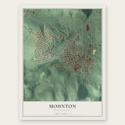 Mohnton, Pennsylvania map print, the full design