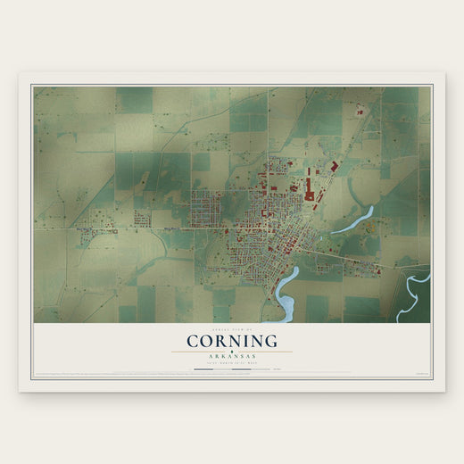 Corning, Arkansas map print, the full design