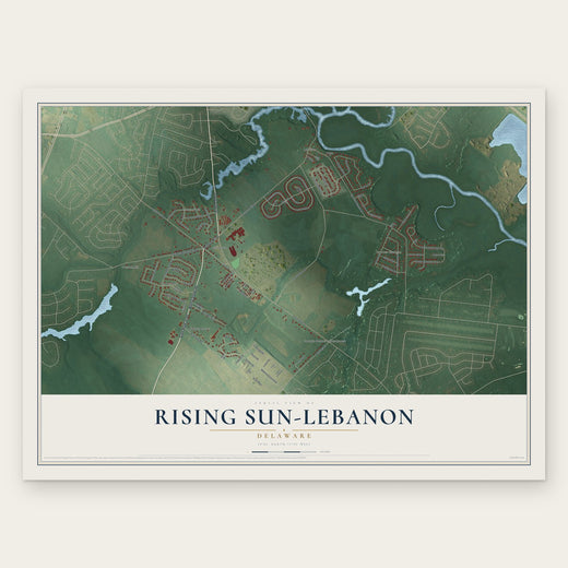 Rising Sun-Lebanon, Delaware map print, the full design