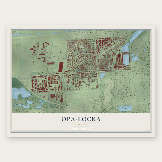 Opa-locka, Florida map print, the full design