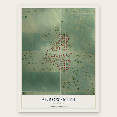 Arrowsmith, Illinois map print, the full design