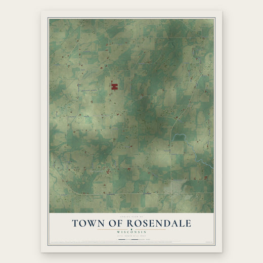 Town of Rosendale, Wisconsin map print, the full design