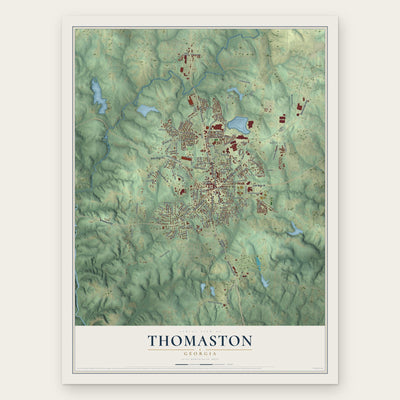 Thomaston, Georgia map print, the full design