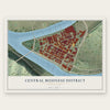 Central Business District, Pennsylvania map print, the full design