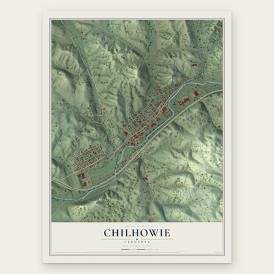 Chilhowie, Virginia map print, the full design