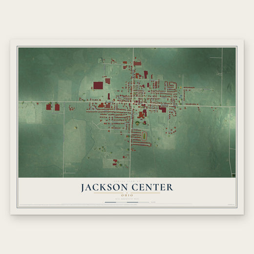 Jackson Center, Ohio map print, the full design