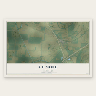 Gilmore, Arkansas map print, the full design