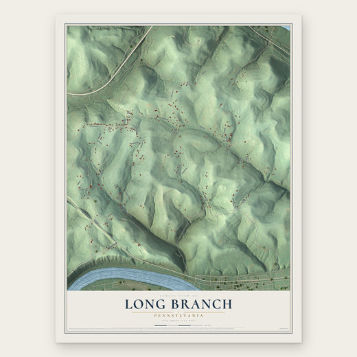 Long Branch, Pennsylvania map print, the full design