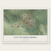 Shullsburg, Wisconsin map print, the full design