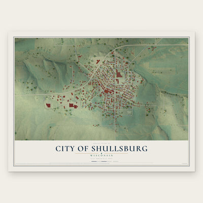 Shullsburg, Wisconsin map print, the full design