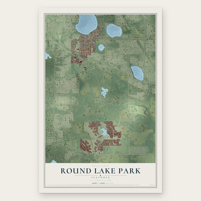 Round Lake Park, Illinois map print, the full design
