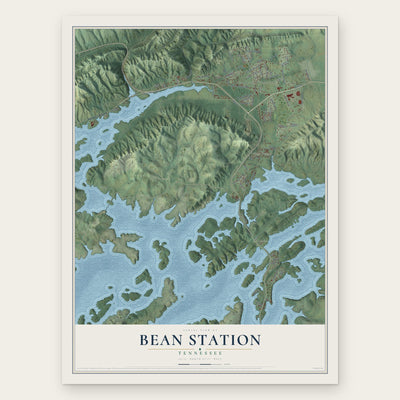 Bean Station, Tennessee map print, the full design