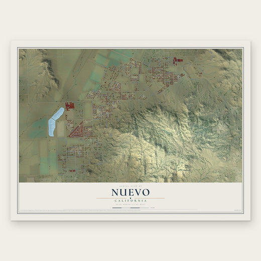 Nuevo, California map print, the full design
