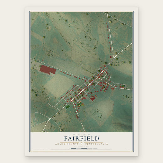 Fairfield, Adams County, Pennsylvania map print, the full design