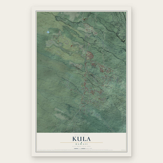 Kula, Hawaii map print, the full design