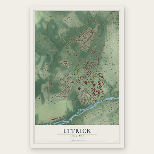 Ettrick, Virginia map print, the full design