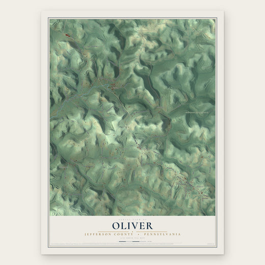 Oliver, Jefferson County, Pennsylvania map print, the full design