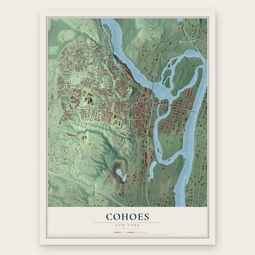 Cohoes, New York map print, the full design