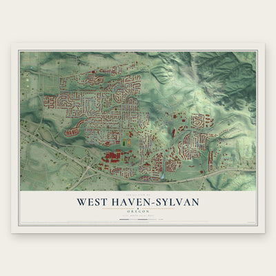 West Haven-Sylvan, Oregon map print, the full design