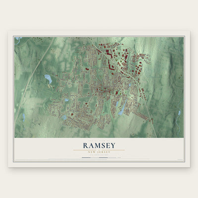 Ramsey, New Jersey map print, the full design