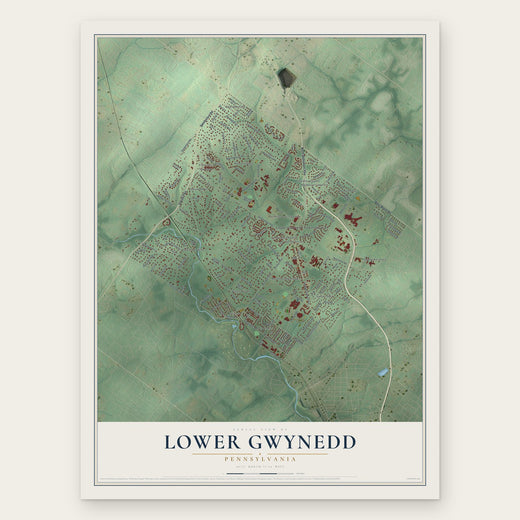 Lower Gwynedd, Pennsylvania map print, the full design