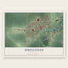 Springfield, Minnesota map print, the full design