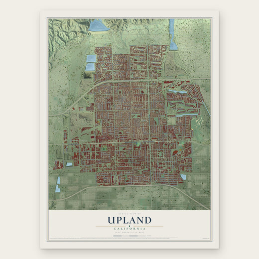 Upland, California map print, the full design