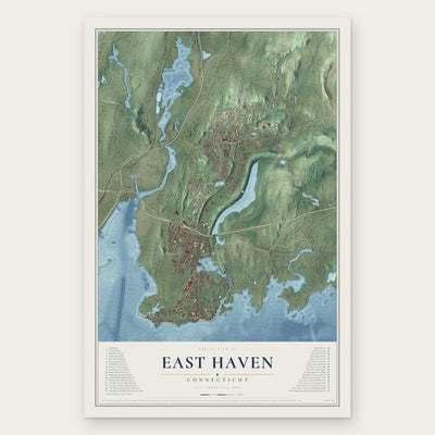 East Haven, Connecticut map print, the full design