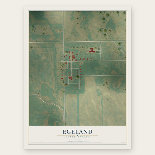 Egeland, North Dakota map print, the full design