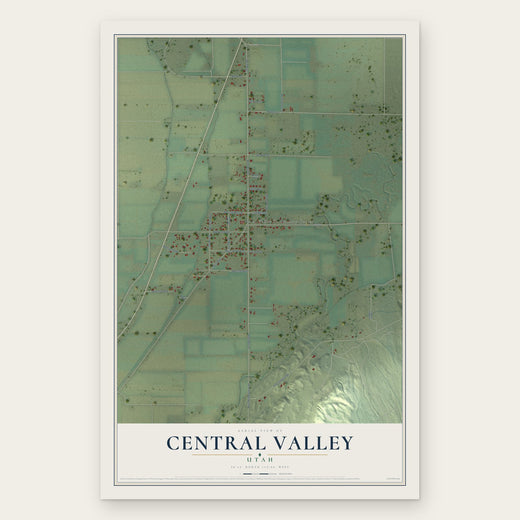Central Valley, Utah map print, the full design