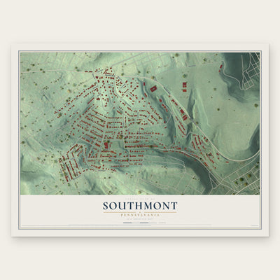 Southmont, Pennsylvania map print, the full design