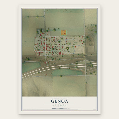 Genoa, Colorado map print, the full design