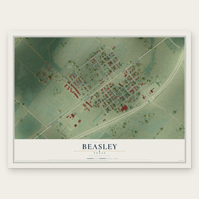 Beasley, Texas map print, the full design