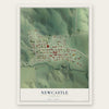 Newcastle, Nebraska map print, the full design