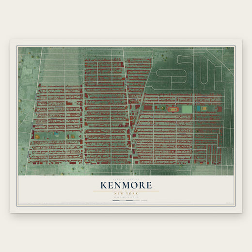 Kenmore, New York map print, the full design